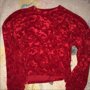 Red velvet shirt